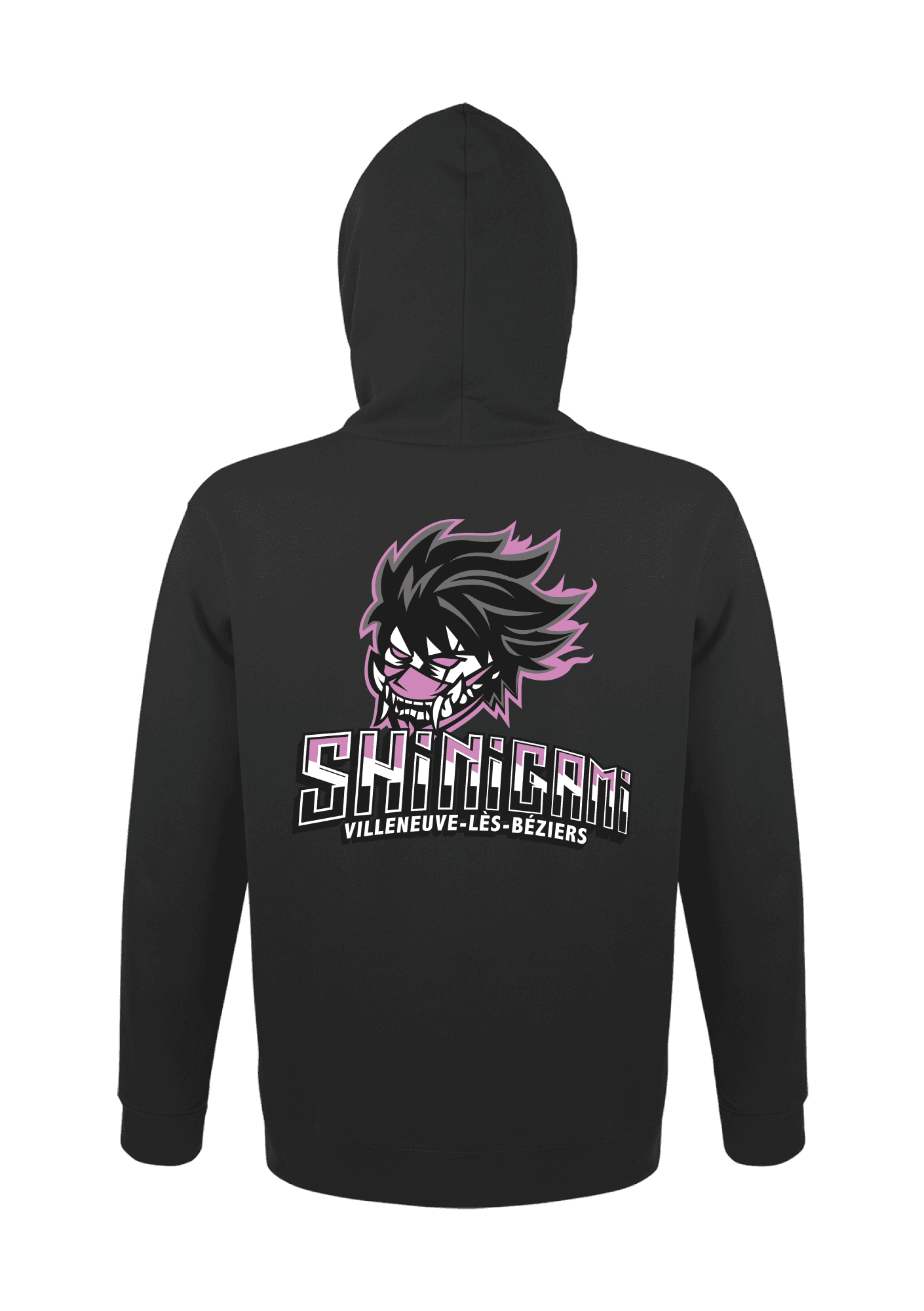 Sweat à capuche Noir Adulte "Octobre rose" 039 Shinigami - SHI39_SNAKENOIRDOS